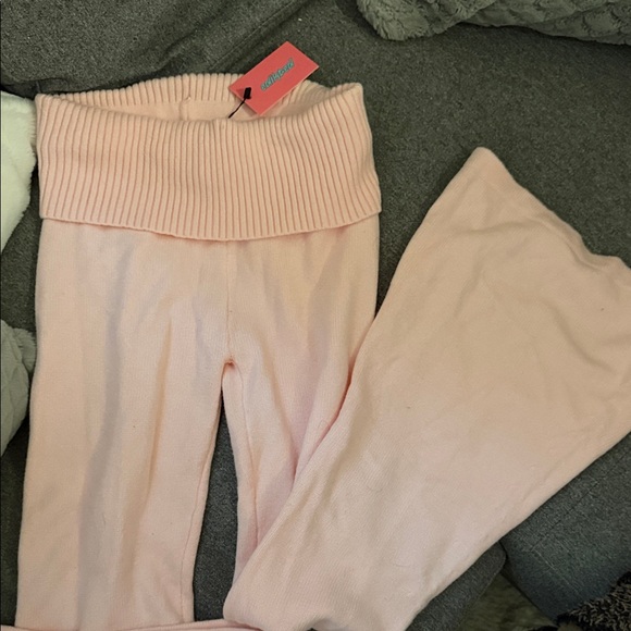 Edikted Pants - Edikted Foldover Pink Pants